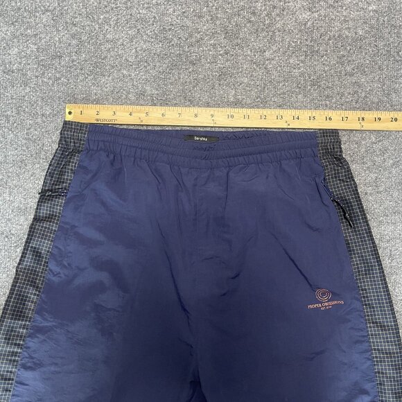 Bershka Mens Track Pants L Purple & Plaid Side Panels Polyester Activewear - Picture 6 of 8